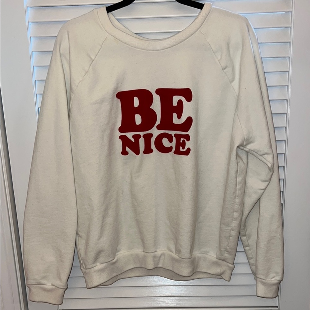 ban.do BE NICE Cream Sweatshirt - Size XXL